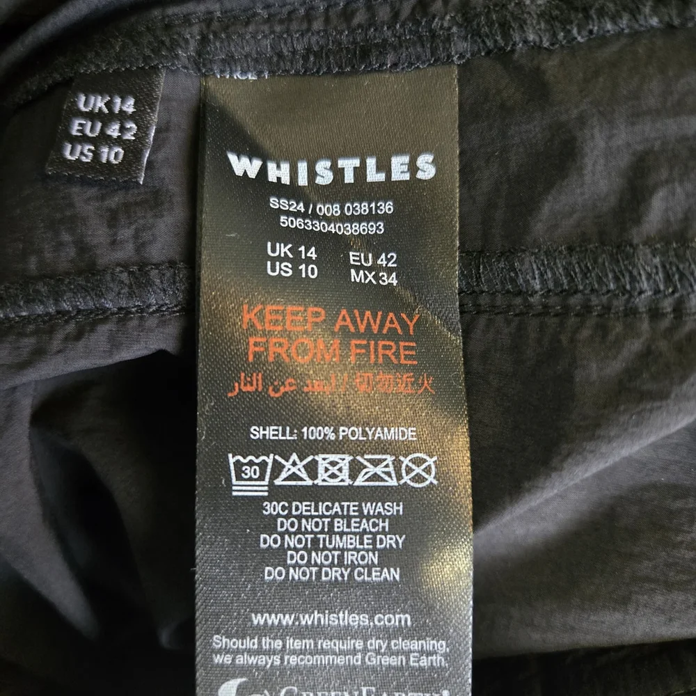 Whistles Ezra Black Side Stripe Straight Leg Trousers Size 10 NWT Sporty Casual